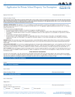 Texas Private School Property Tax Exemption Application
