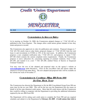 Texas Credit Union Department Notice