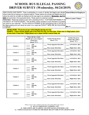 School Bus Illegal Passing Survey