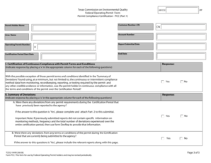 Texas Federal Operating Permit Compliance Certification