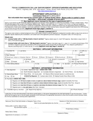 Texas Law Enforcement Officer Appointment Application
