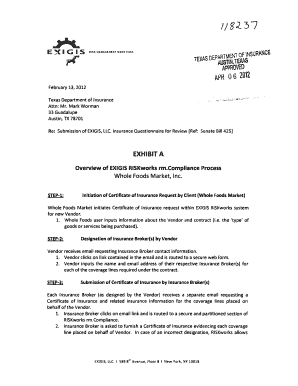 EXIGIS RISKworks rmCompliance Process. EXIGIS RISKworks - tdi texas