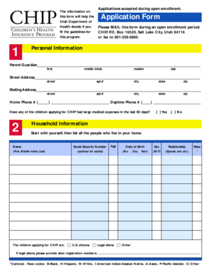 Utah CHIP Application Form