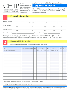 Utah CHIP Application Form