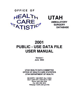 OFFICEOF UTAH AMBULATORY SURGERY DATABASE 2001 ... - health utah