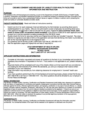 Utah DOH-HFLCRA Criminal Background Screening Consent