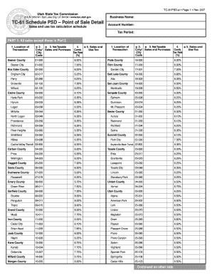 Utah TC-61 Schedule PSD