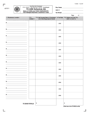 2008 Utah TC-62M Schedule AG - Utah State Tax Commission - tax utah