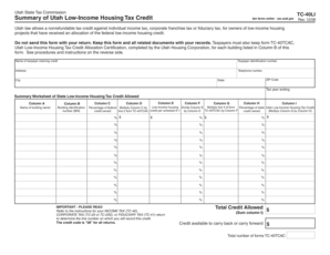 Utah Low-Income Housing Tax Credit Form TC-40LI