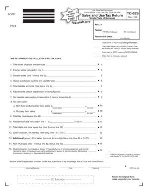 Utah Sales and Use Tax Return