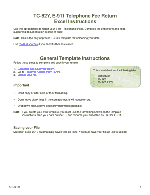 TC-62Y E-911 Telephone Fee Return