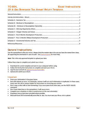 Oil & Gas Severance Tax Annual Return Template