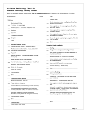 Assistive Technology Checklist