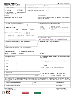 Federal Assistance Application Form 424