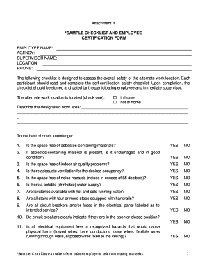 Sample Checklist and Employee Certification Form - dhrm virginia
