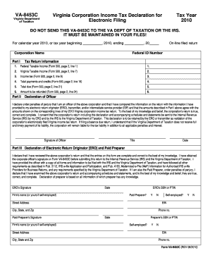 Calendar for january 2019 - VA-8453C Virginia Corporation Income Tax Declaration for ... - tax virginia