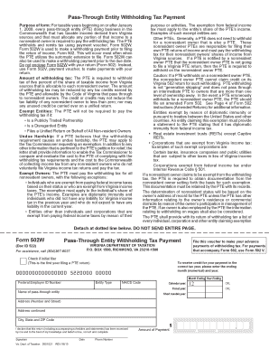 Virginia Pass-Through Entity Withholding Tax Payment