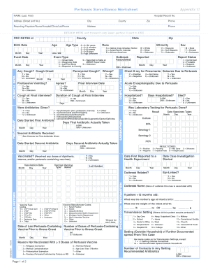 Balance checking account form - Pertussis Surveillance Worksheet, Appendix 11-508 compliant - vdh virginia