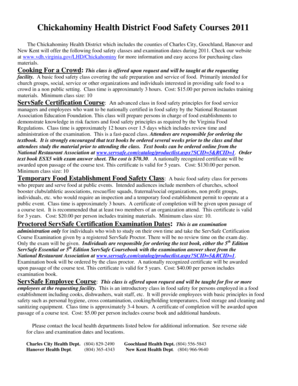 Chickahominy Health District Food Safety Courses 2008 - Virginia ... - vdh virginia