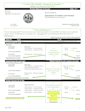 Coupons template - army end of month statement form