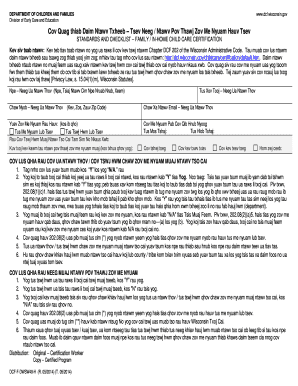 Wisconsin Family Child Care Certification Standards Checklist