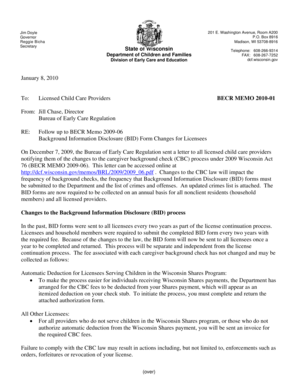 Wisconsin Background Information Disclosure Form