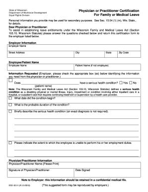 Wisconsin Physician Certification Form