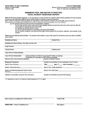 Swimming Pool Fecal Incident Response Report