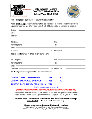 Safe Schools Helpline Contact Form