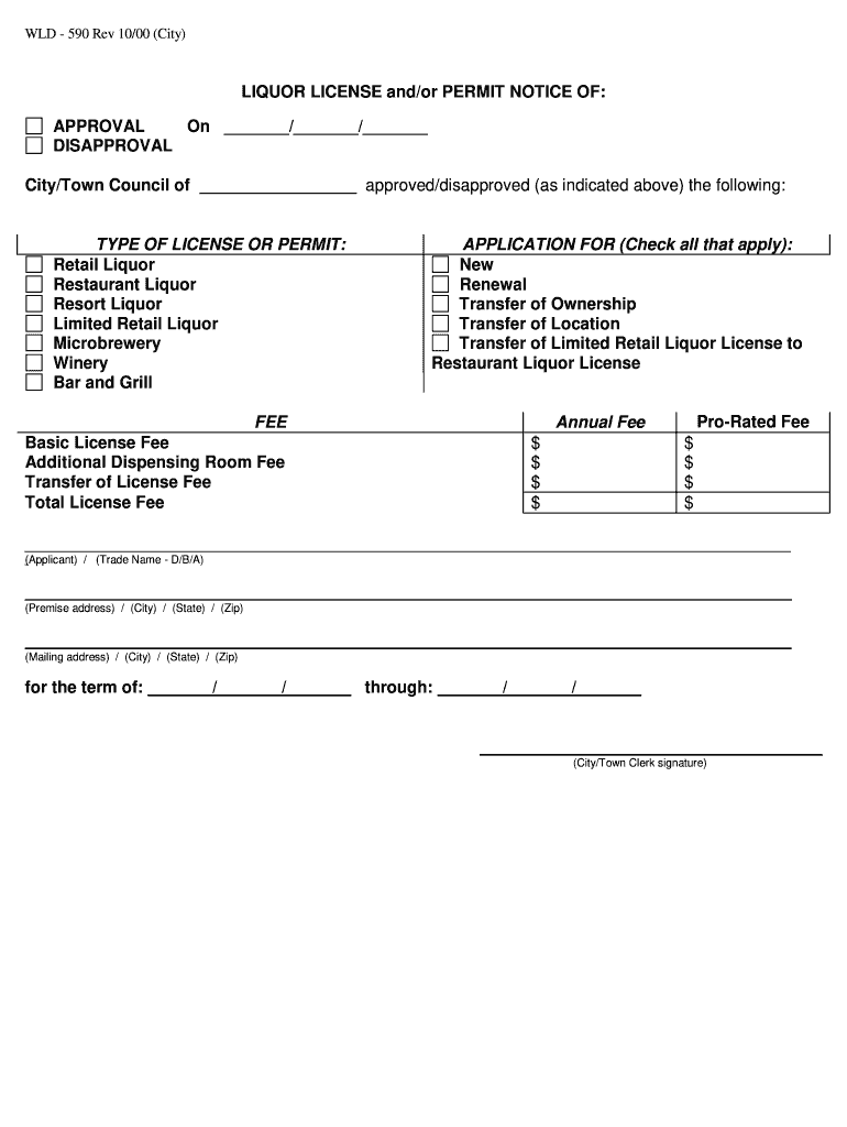 liquor license template Preview on Page 1