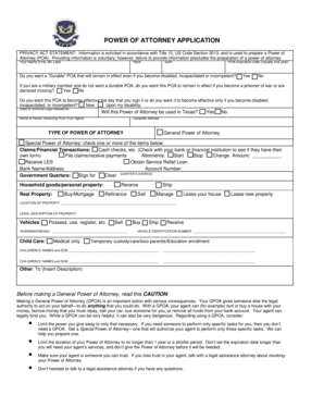 US Military Power of Attorney Application