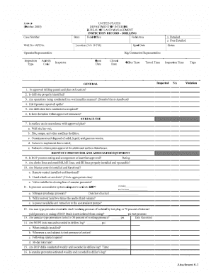 3160-10 Drilling Inspection Form - Bureau of Land Management