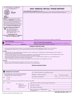 US Census Bureau Annual Retail Trade Report