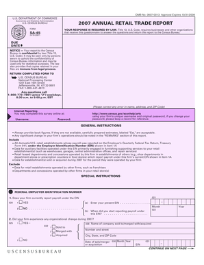 US Census Bureau Annual Retail Trade Report