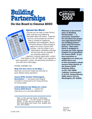 Building Partnerships On the Road to Census 2000 - Census Bureau - census