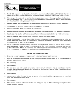 Louisiana Direct Marketer Sales Tax Return