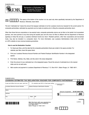 Louisiana Estimated Tax Declaration Voucher