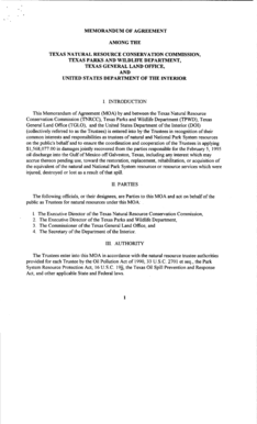 Moa form - MEMORANDUM OF AGREEMENT AMONG THE TEXAS NATURAL ... - doi