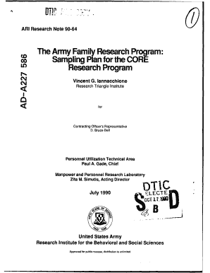 The Army Family Research Program: Sampling Plan for the - DTIC - dtic