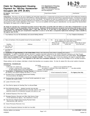 HUD-40057 Replacement Housing Claim Form