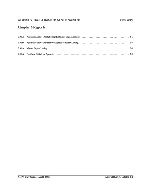 AGENCY DATABASE MAINTENANCE Chapter 6 Reports - doa louisiana