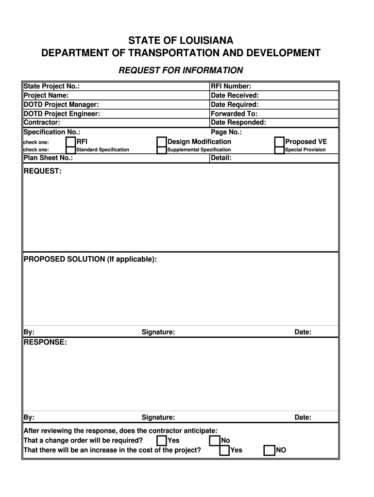 Rfi Form Fill Out Fill Online Printable Fillable Blank PdfFiller