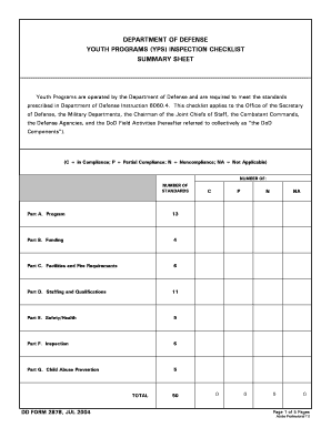 Paternity test results template - DD Form 2878, DoD Youth Programs Inspection Checklist ... - DTIC - dtic