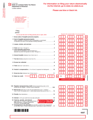 Louisiana Sales Tax Return Form R-1029