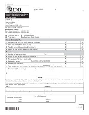 Louisiana Service Contractor Tax Return Form R-1030