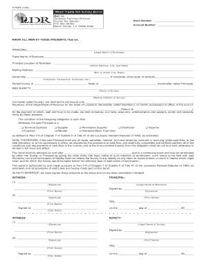 Motor Fuels Tax Surety Bond
