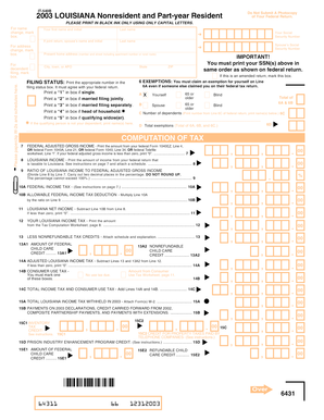 Louisiana Nonresident and Part-year Resident Tax Form IT-540B