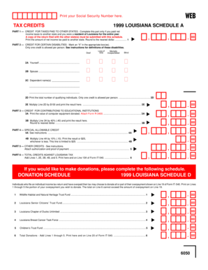 1999 Louisiana Schedule A