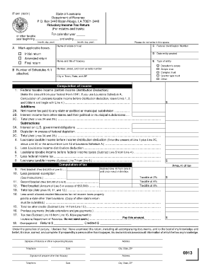 Louisiana Fiduciary Income Tax Return
