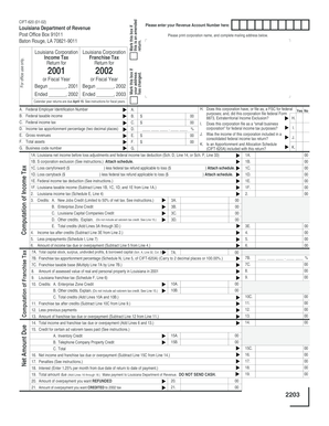 Louisiana Corporation Income Tax Franchise Tax Return
